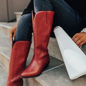 Soda Red Combat & Moto Boots